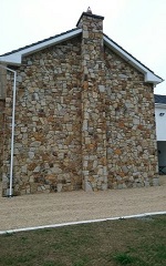 Sandstone wall built from random sizes